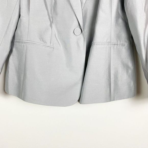 NWT Talbots Silver Gray Single Button Blazer Space Age Futuristic Preppy Jacket - Picture 5 of 10